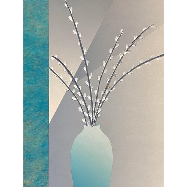 Late 20th Century Daniel Joshua Goldstein Willows In Vase - Still Life Circa 1983 Collage For Sale - Image 5 of 8