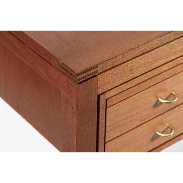 Large Mid Century Danish Modern Mahogany Wood Executive Desk, 2 Matching Avail For Sale - Image 12 of 17