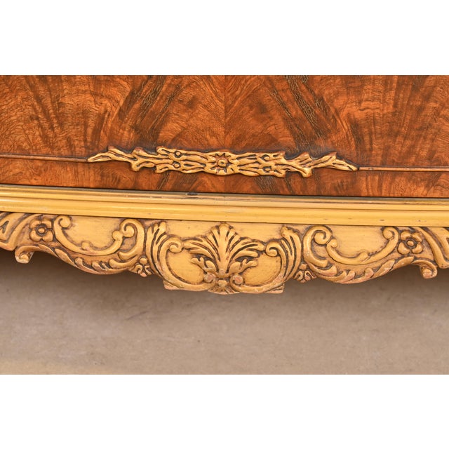 Brown Romweber French Provincial Louis XV Flame Mahogany and Parcel Painted Dresser, Circa 1920s For Sale - Image 8 of 12