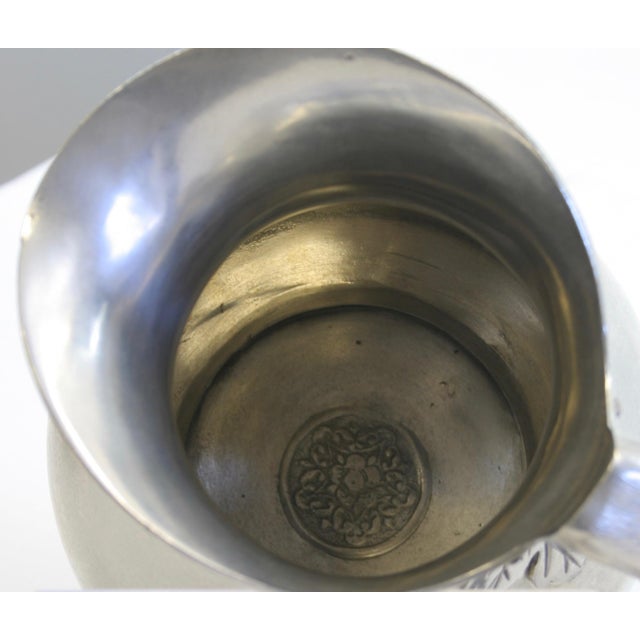 Silver Cippola Italian Pewter Tray & Pitcher Set - 2 Pieces For Sale - Image 8 of 11