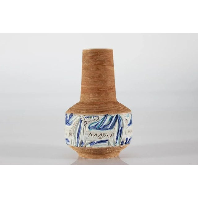 Italian Fratelli Fanciullacci Vase with Embossed Decoration of Fantasy Animals, 1960s For Sale - Image 10 of 10
