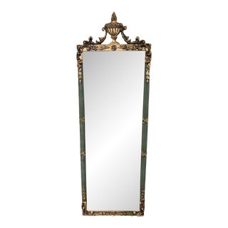 Vintage Neoclassical Long Wall Mirror For Sale