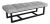 Bespoke Cut Velvet Gray Ottoman Bench With Architectural Metal Base For Sale