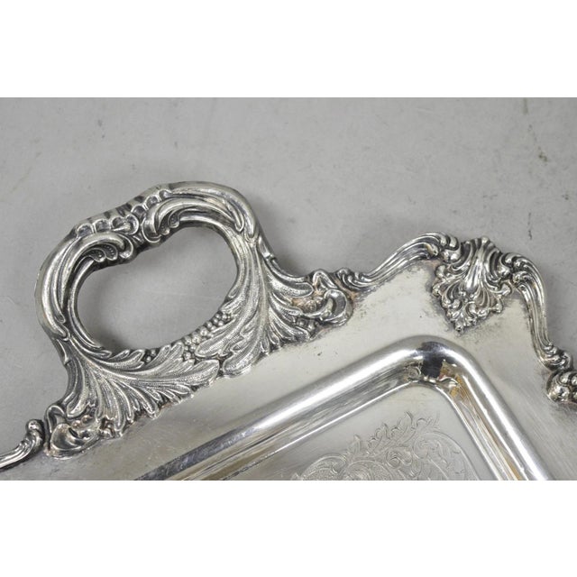 Silver Mid 20th Century W&s Blackinton Victorian Silver Plated Narrow Serving Platter Dish Bar Tray For Sale - Image 8 of 14
