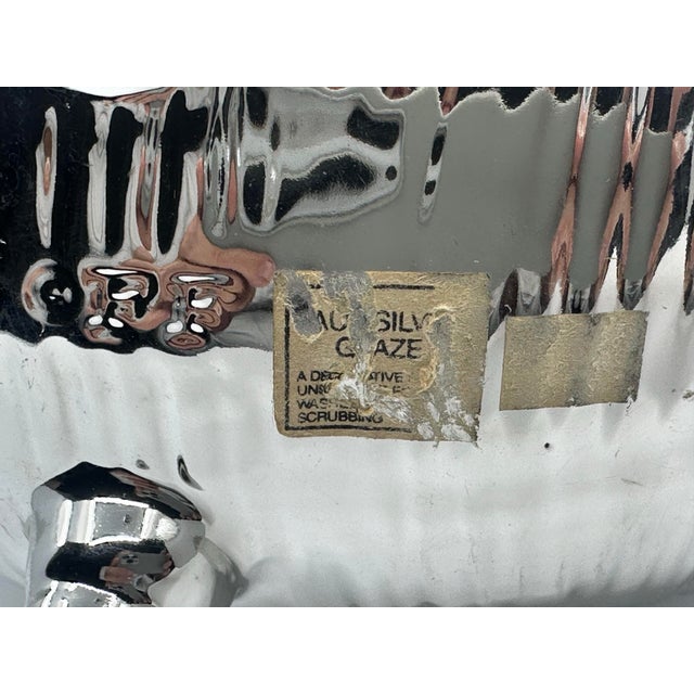 Silver Glazed Nautilus Coquille Sea Shell Accent Piece For Sale In Savannah - Image 6 of 6