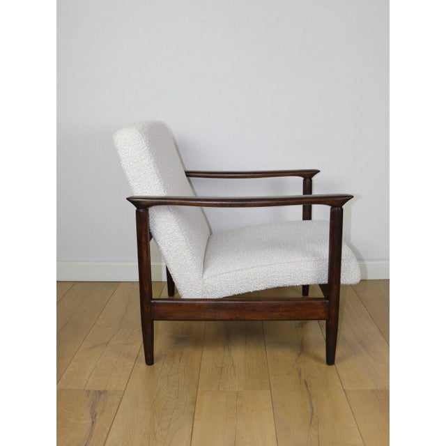 GFM-142 Chair in White Ivory Boucle by Edmund Homa, 1970s For Sale - Image 4 of 14