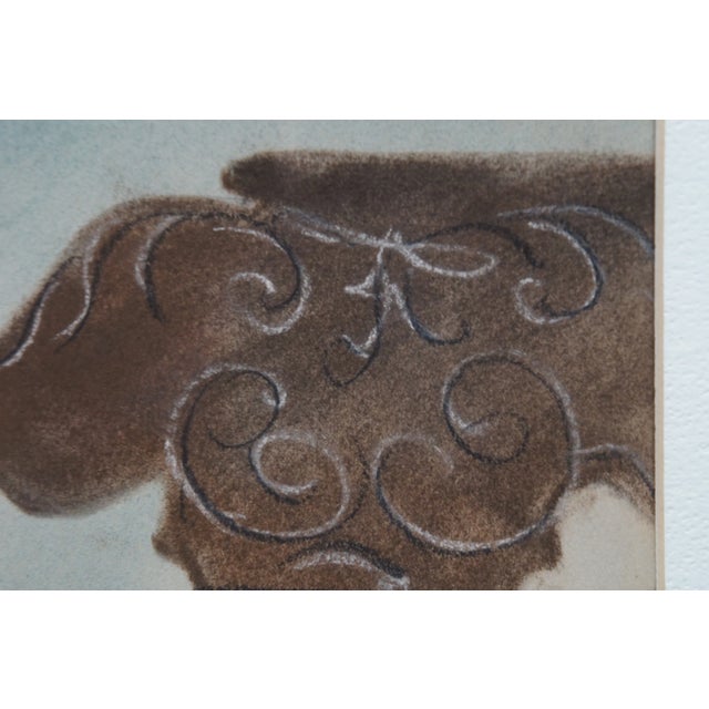 Blue Antique Late Victorian Pastel Painting Portrait of Young Boy Marcel Goffena 25" For Sale - Image 8 of 13