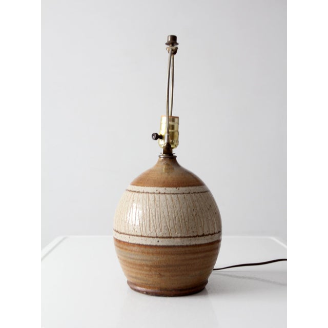 Ceramic Vintage Handmade Studio Pottery Lamp For Sale - Image 7 of 10