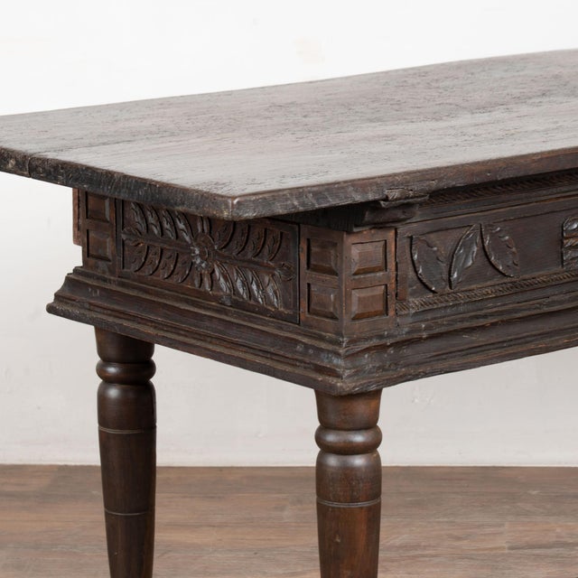 Late 18th Century Spanish Oak Three Drawer Console Table For Sale - Image 15 of 18