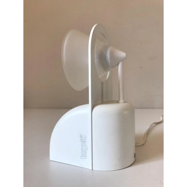 Original design lamp Targetti in Annees 80 plastic and deflector frosted glass structure halogen system This model is...