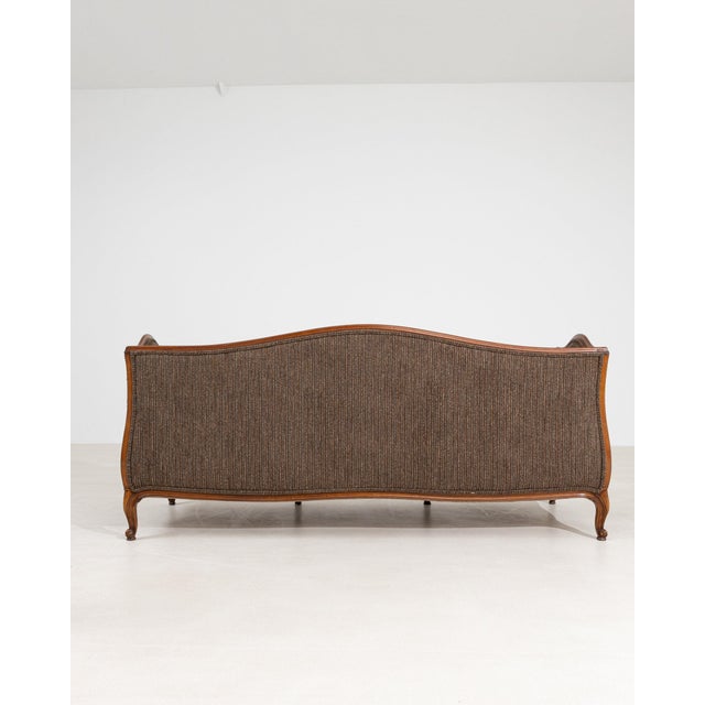 Early 20th Century France Louis XV Brown Wood Sofa For Sale - Image 9 of 10