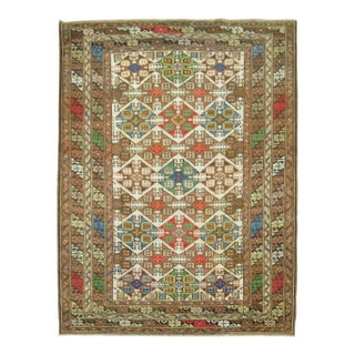 Zabihi Collection Colorful Antique Caucasian Rug - 3'6" x 4'8" For Sale