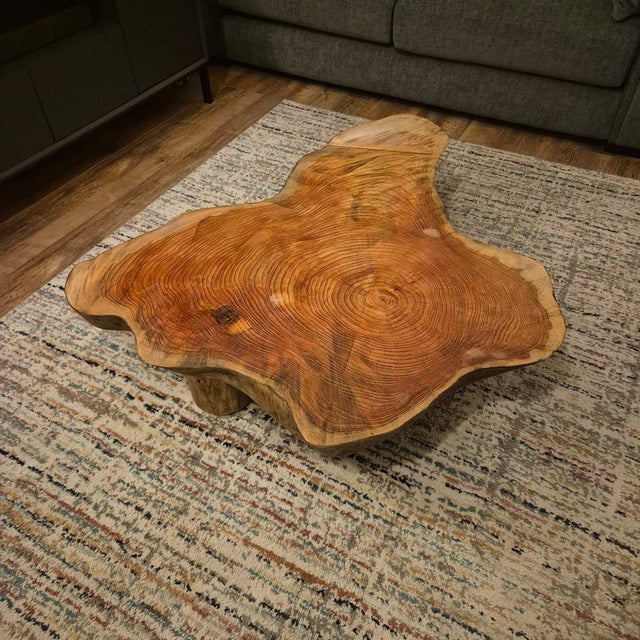 One-of-a-Kind Scottish Pine Live Edge Coffee Table For Sale - Image 4 of 7
