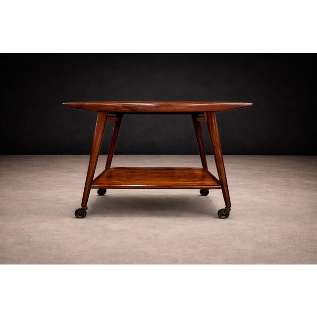 Geraldo de Barros Geraldo De Barros for Unilabor Bar Cart in Rosewood, Brazil, 1960s For Sale - Image 4 of 18