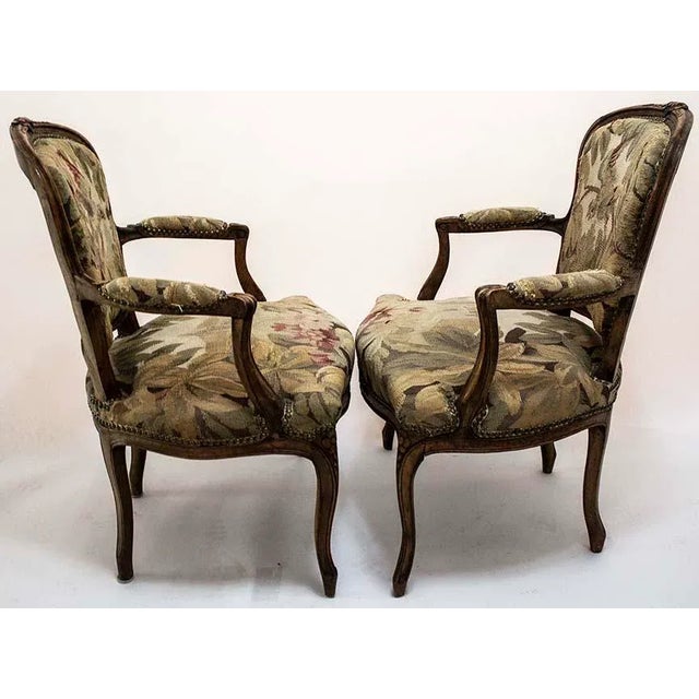 Traditional French Regency Style Tapestry Arm Chairs - a Pair For Sale - Image 3 of 11