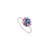 American Natural Blue Sapphire & Rainbow Sapphire Floral Cluster Ring Size 9 in 14k Gold For Sale - Image 3 of 14