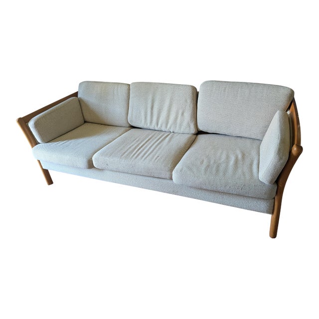 Stouby Mid-Century Sofa Beech Wood For Sale
