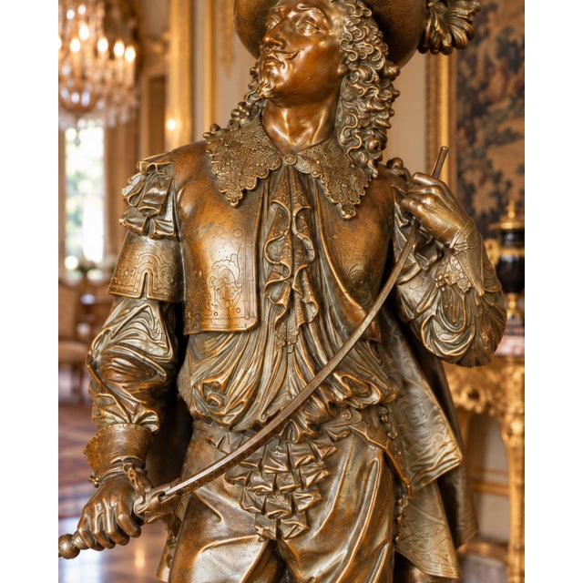 Late 19c Artisan Baroque Spelter Don Juan Statue For Sale - Image 6 of 18
