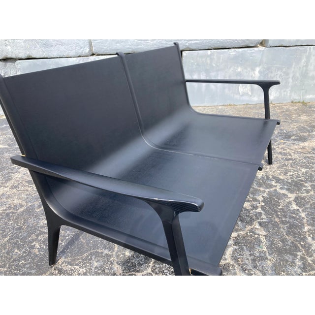 Rén Lounge Chair Two Seater Sofa Stellar Works Space Copenhagen, Oak, Leather For Sale - Image 9 of 12