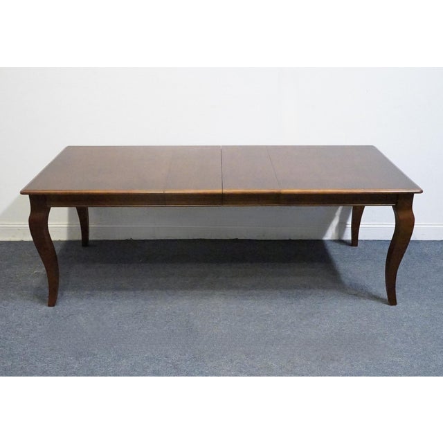 Traditional Bassett Furniture Cherry Traditional American Empire Style 84" Dining Table 4469-3660 For Sale - Image 3 of 11