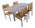 Mid-Century Modern Chrome & Faux-Burl Formica Gateleg Folding Dining Set - 5 Pieces For Sale