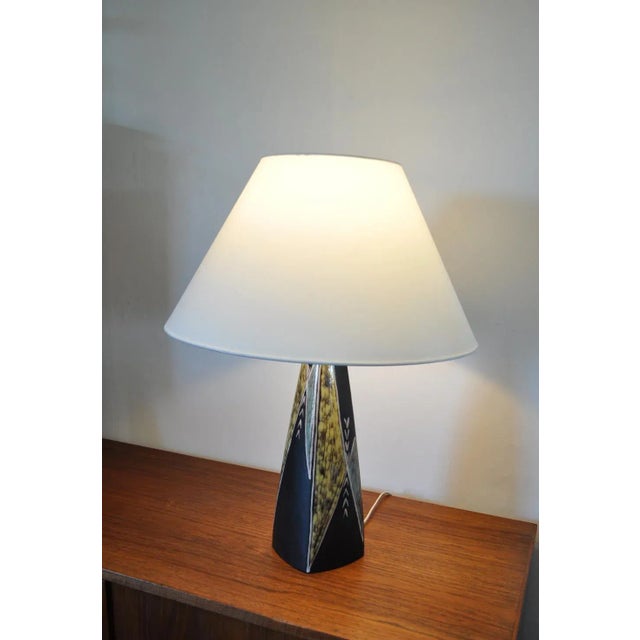 Black Large Ceramic Table Lamp by Svend Aage Jensen for Søholm, 1950s For Sale - Image 8 of 9