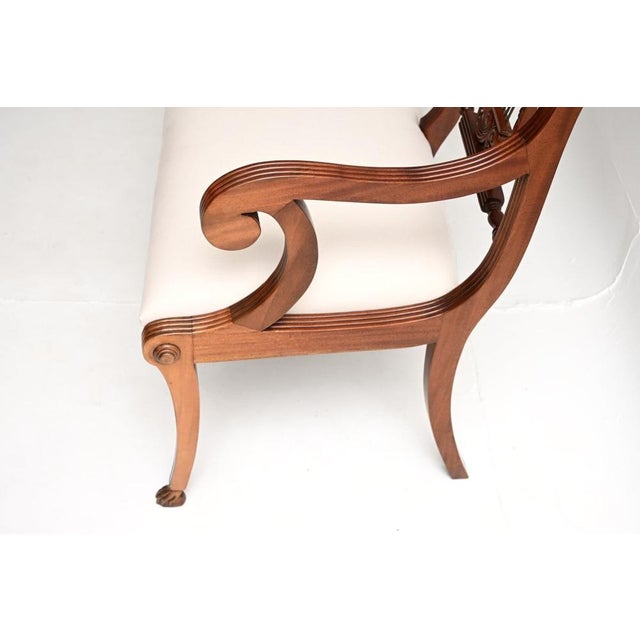 Vintage Regency Style Settee in Mahogany, 1960 For Sale - Image 10 of 11