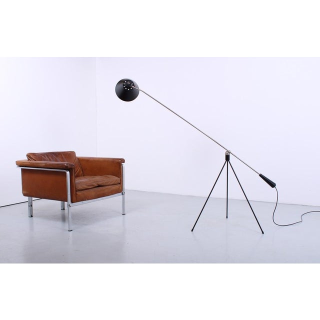 Black Magneto Grasshopper Floor Lamp by H. Fillekes for Artiforte, 1950s For Sale - Image 8 of 18