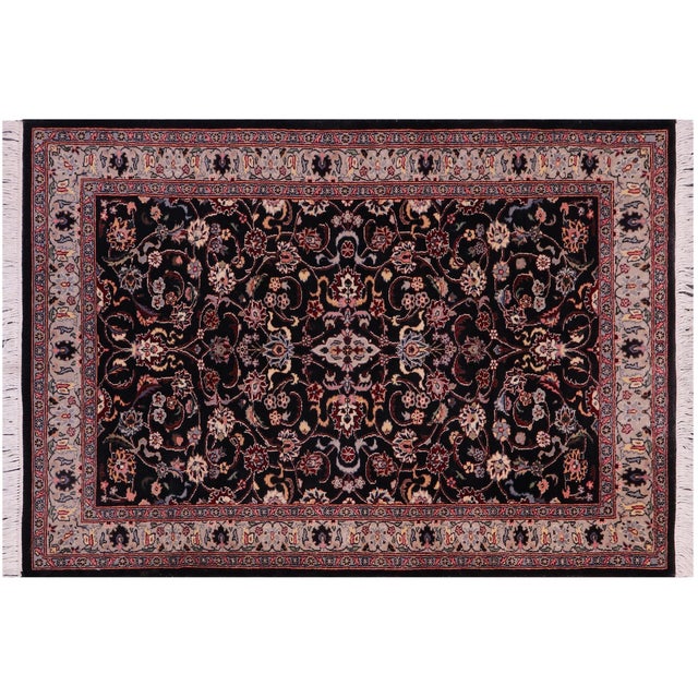 Gray Shabby Chic 1990's Pak-Persian Black/Gray Wool Rug - 3'0'' X 5'1'' For Sale - Image 8 of 9