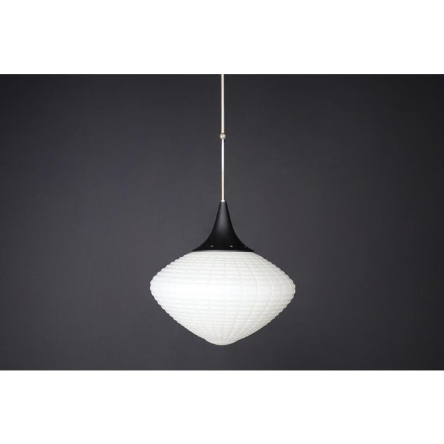 Large Mid-Century Pendant in Opaline Glass, Europe, 1950s For Sale - Image 6 of 18