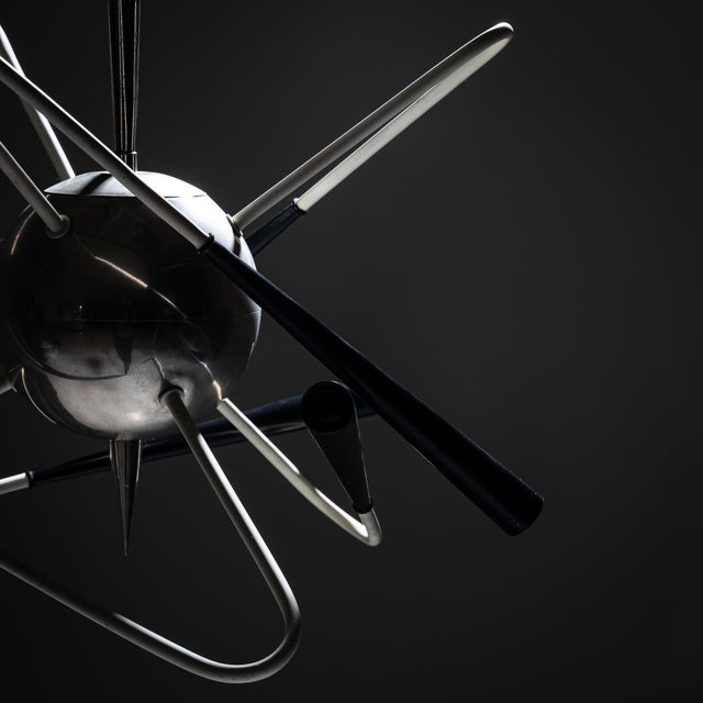 Mid-20th Century Sputnik Chandelier "Orbit" by Stilnovo, Italy For Sale - Image 4 of 6