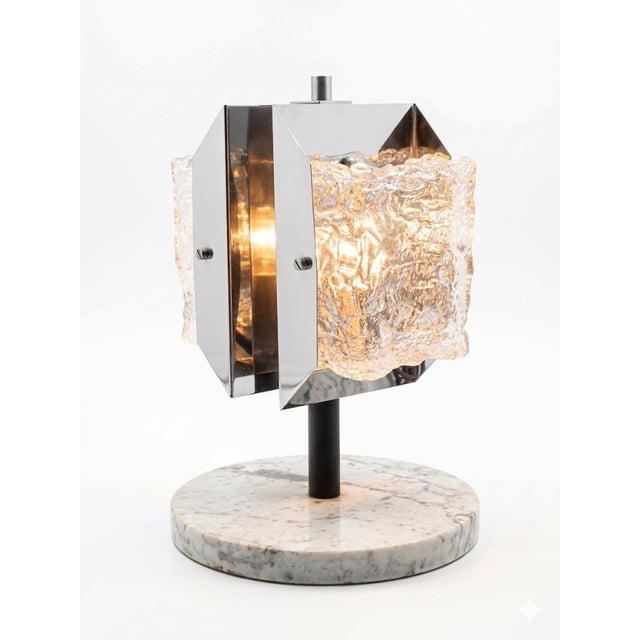 Italian Murano Glass Table Lamp, 1970s, in Very Good conditions. Designed 1970 to 1979 European Plug (up to 250V).The...