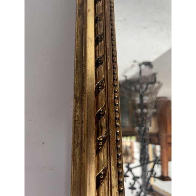 Gold Louis XVI Style Console and Interior Mirror in Gilded Wood, Set of 2 For Sale - Image 8 of 18