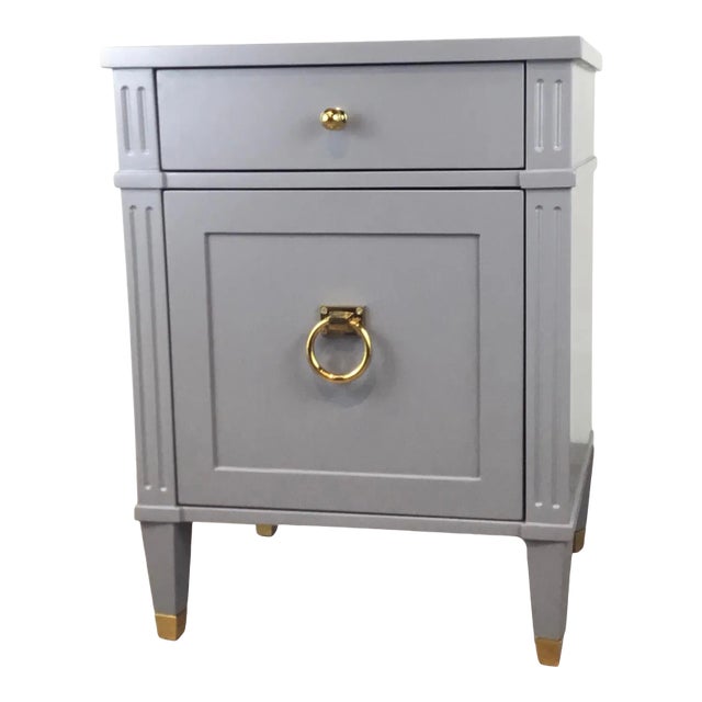 Worlds Away Modern Gray Lily Side Table For Sale