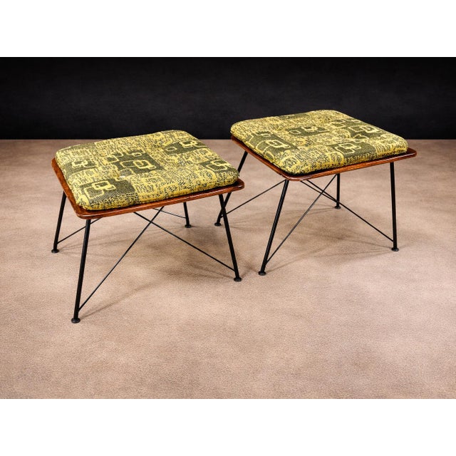 1950s Pair of Brazilian Modern Stools Attributed to Carlo Hauner For Sale - Image 5 of 12