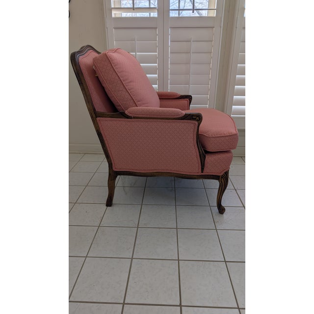 Beautiful Vintage French Inspired Overstuffed Arm Chair fully Upholstered in High Quality Custom Upholstery Fabric! Clean,...