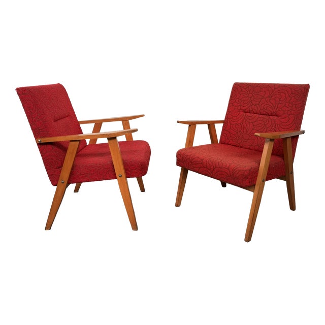 Vintage Italian Armchairs, 1950s, Set of 2 For Sale