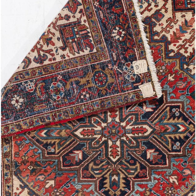 Textile Antique Circa 1920 Red Hand Knotted Rug 5ft 11in X 7ft 4in For Sale - Image 7 of 9