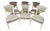 Set of Six 1930s Gilt Wood Dining Chairs in Gray Leather by Danny Cannon Custom Upholstery For Sale