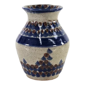 Mexican Cocotzin Hand Painted Stoneware Folk Art Vase