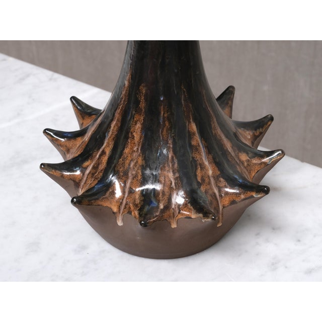 Textile Large Sculptural Ceramic Table Lamp from Niels Preben Larsen, Denmark, 1970s For Sale - Image 7 of 13