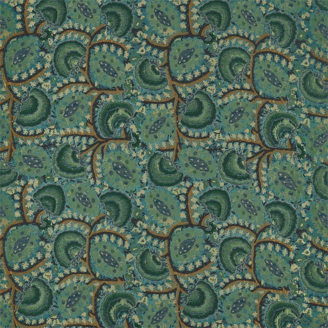 Zoffany Suzani Archive Weave Fabric in Serpentine For Sale