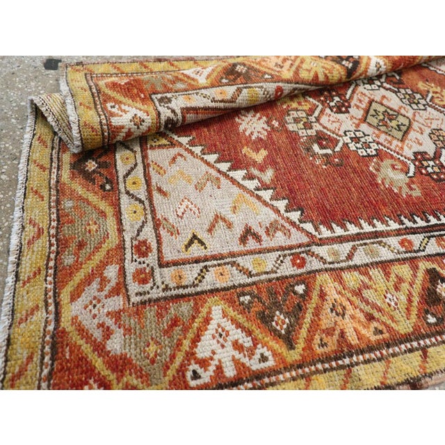 Burnt Orange Galerie Shabab Collection Mid-20th Century Turkish Anatolian Throw Rug For Sale - Image 8 of 8