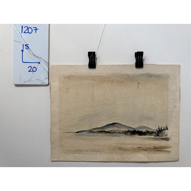 Gray Henry Emil Salloch Original Watercolor on Paper Mt. Desert Island, 1948. For Sale - Image 8 of 8