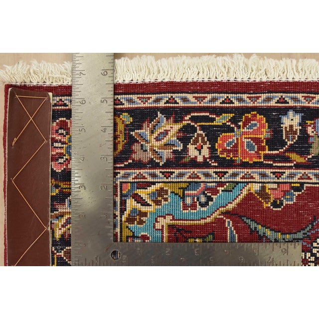 Textile Kashan Rug 2’2” X 3’5” Red Wool/Silk Vintage Traditional Hand-Knotted Carpet For Sale - Image 7 of 7