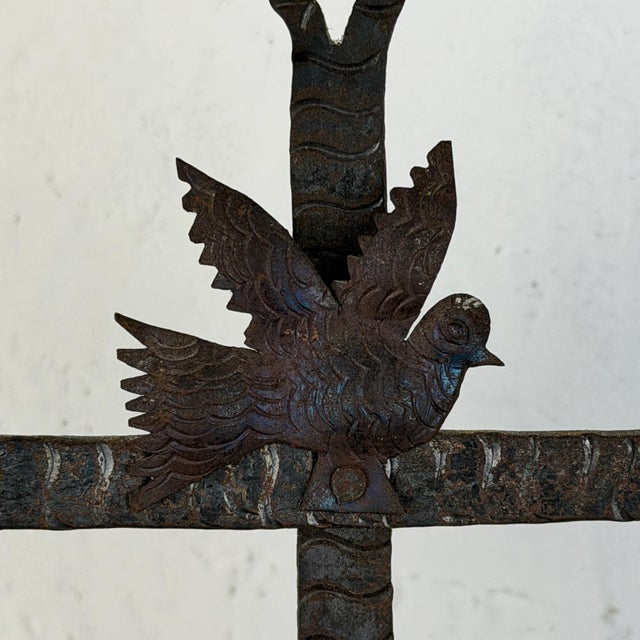 Metal Wrought Iron Cross by Guadalupe Hermosillo Escobar, 1960s For Sale - Image 7 of 11