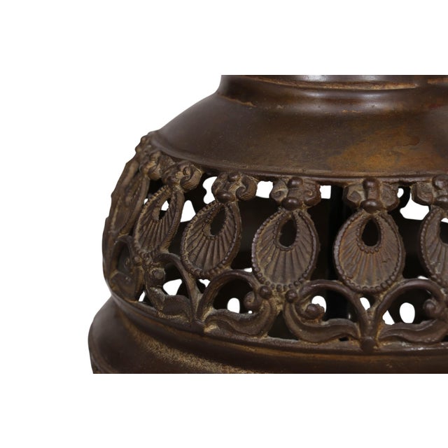 Bronze Large Bronze Meiji Period Table Lamp For Sale - Image 8 of 9