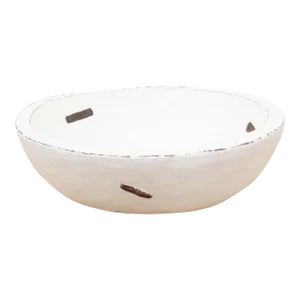 Large Metal Strap White Bowl