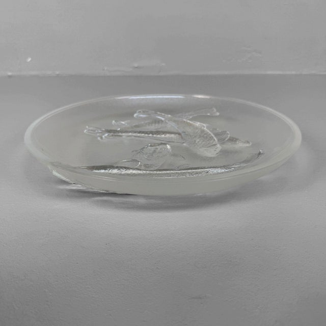Distinctive Japanese glass bowl dating from around 1970, produced by Ace Glass Tokyo and decorated with elegant koi carp...