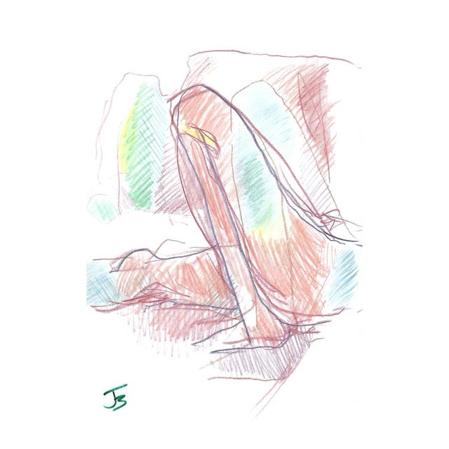 1997 James Bone Female Legs Drawing For Sale